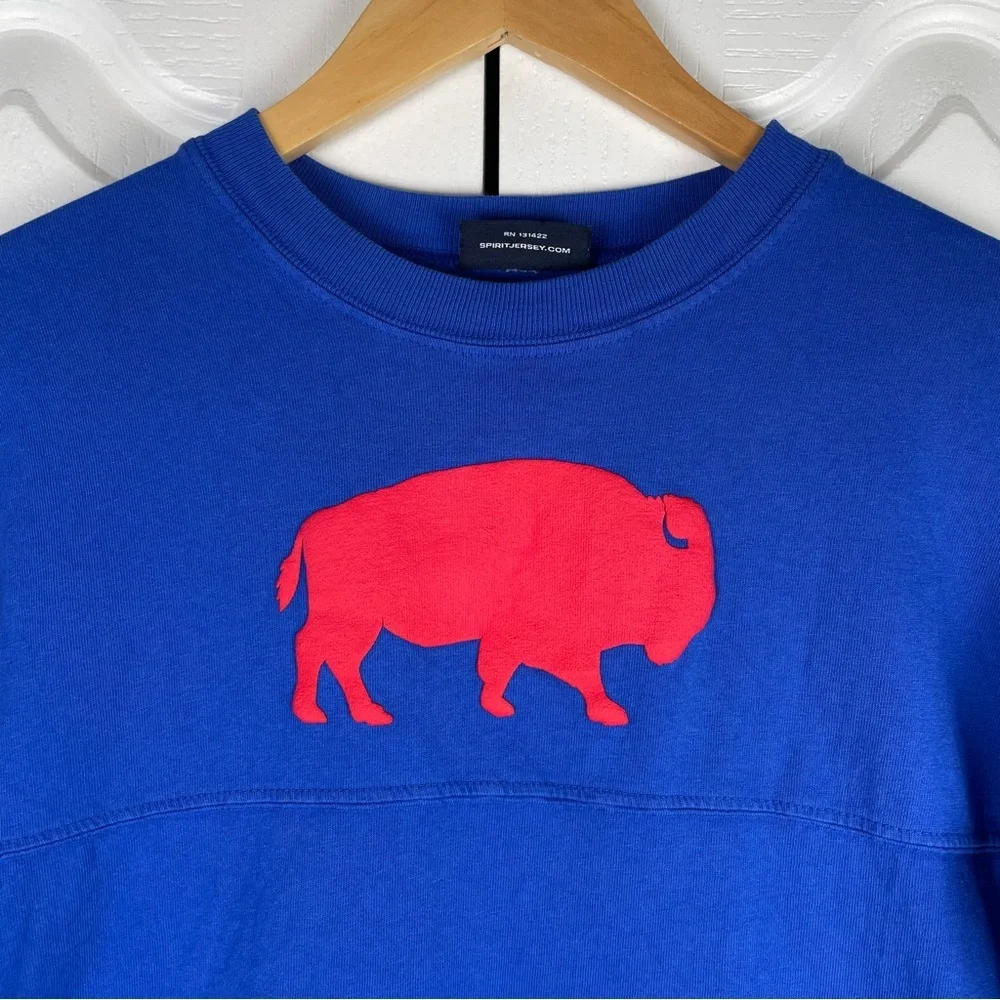 Buffalo Bills Spirit Jersey Shirt Kids Boys Size L Let’s Go Buffalo Long Sleeve - Picture 3 of 15